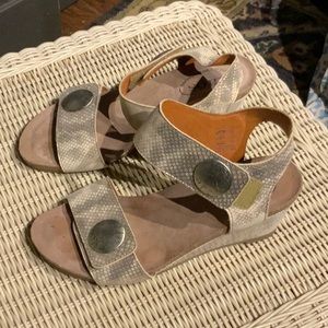 Gold wedge sandals